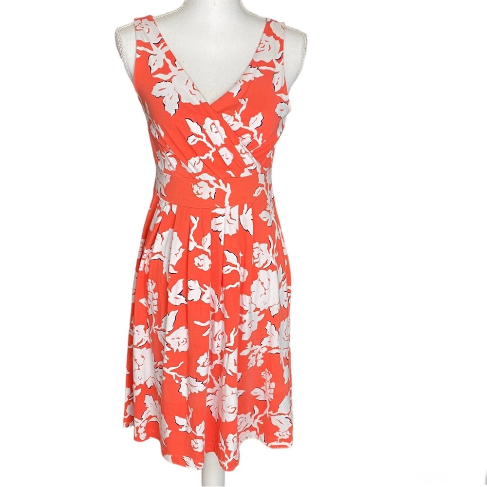 Lands’ End Orange Floral Dress Size XS